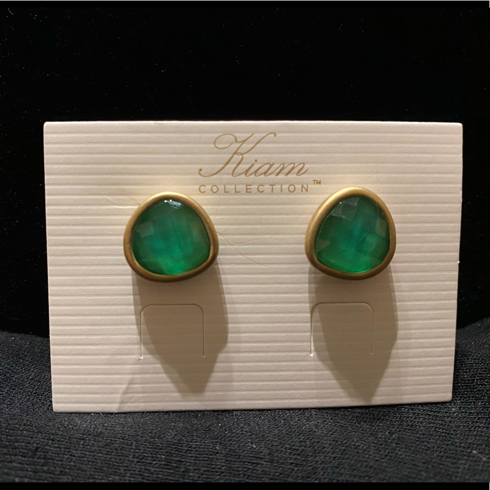Lia Sophia Kiam Collection Green/Gold Earrings